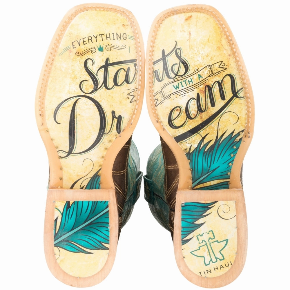 Dream Catcher Square Toe Cowboy Boots Breathable mesh