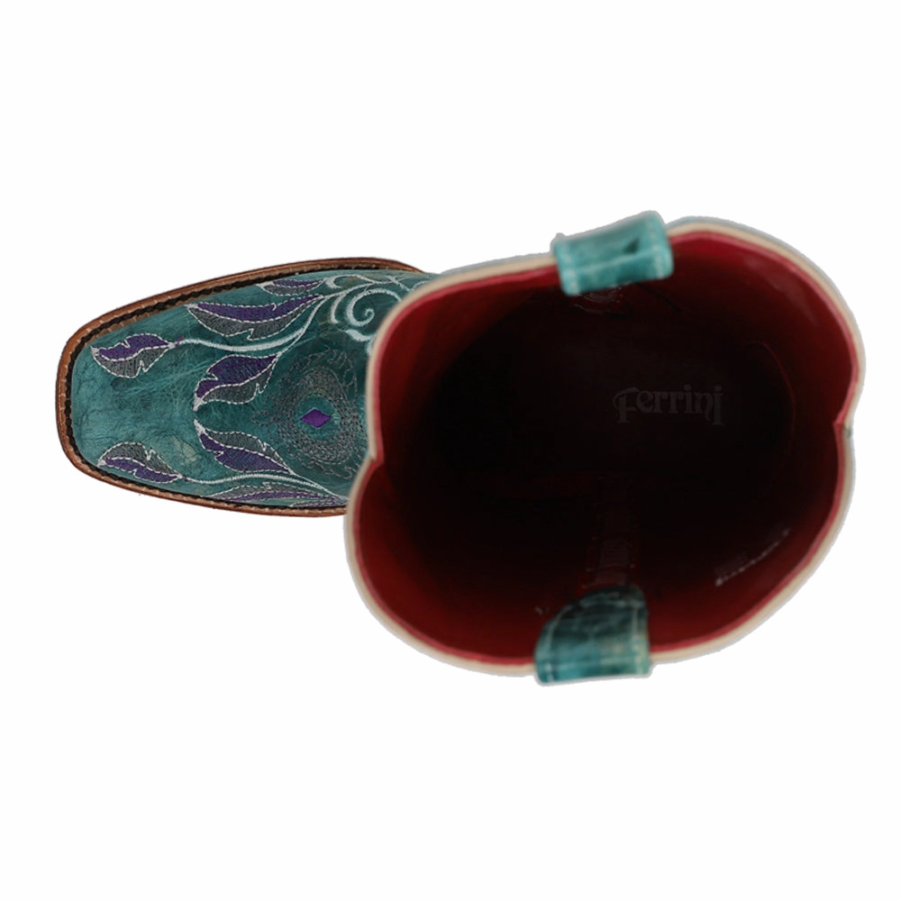 Dreamer Embroidered Narrow Square Toe Cowboy Boots Tiger Mark