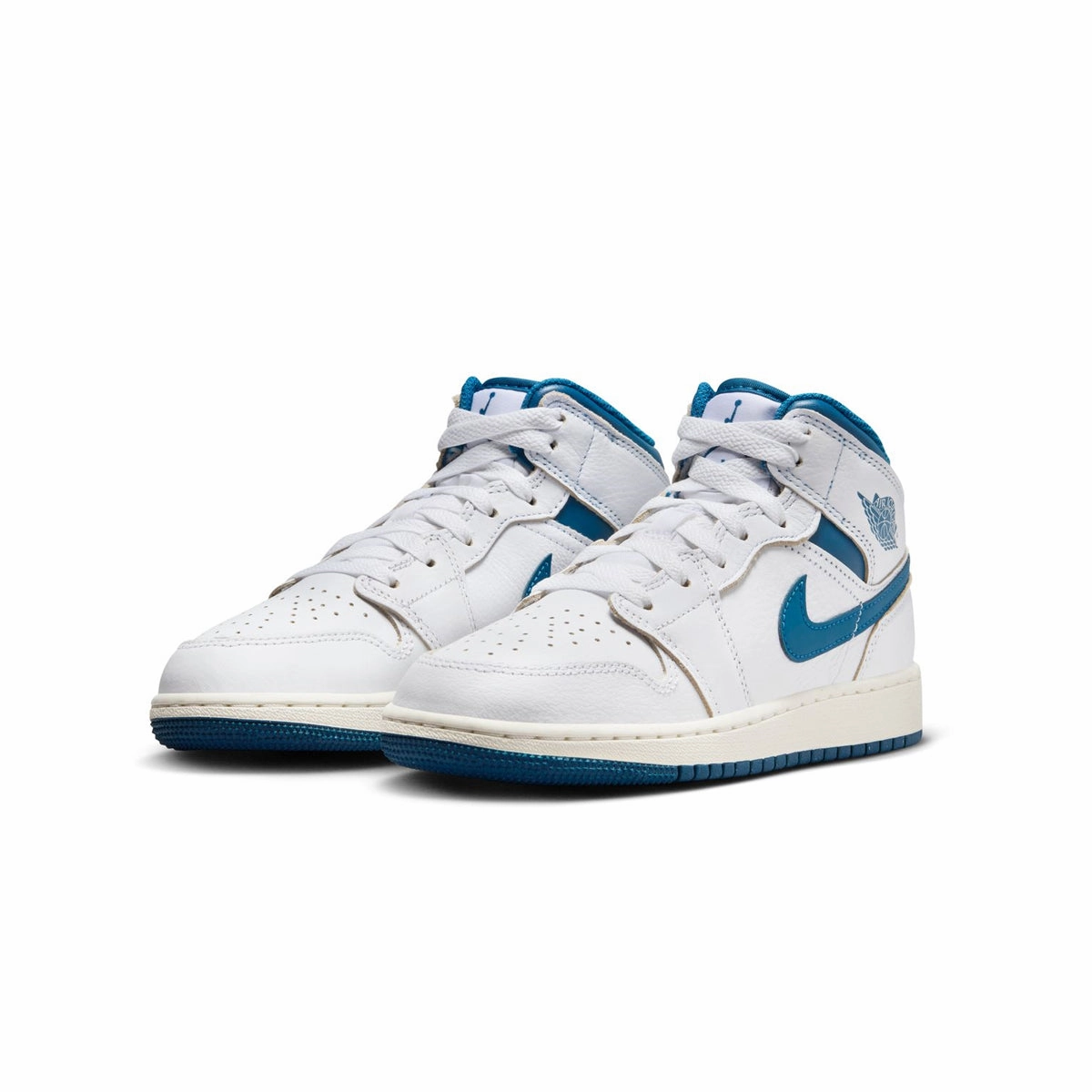 Distinctive Design Kids Air Jordan 1 Mid 'White Industrial Blue'