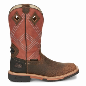 Dalhart 12 Inch Waterproof Work Boots elastic - closure