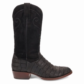 Airflow Vent System Alvis Emrboidered Caiman Round Toe Pull On Cowboy Boots