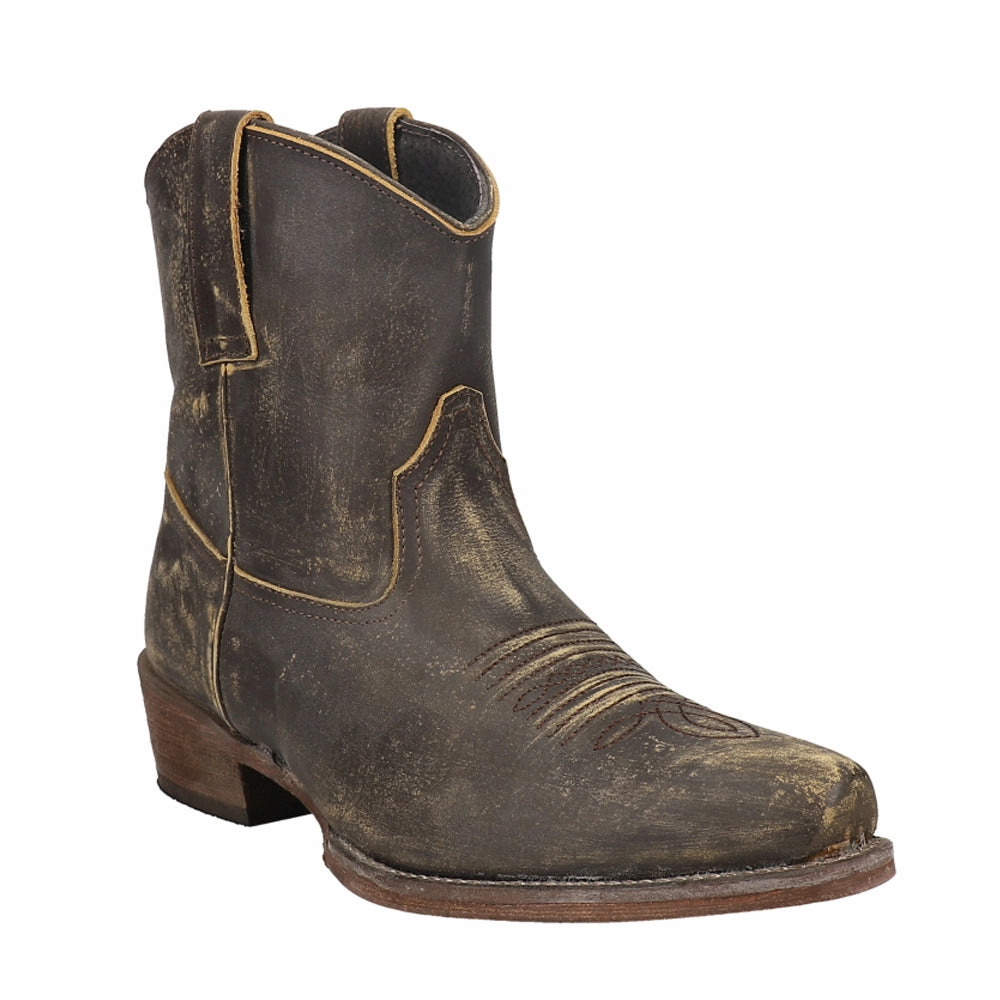 Flexible Shaft Design Dusty Distressed Snip Toe Cowboy Booties