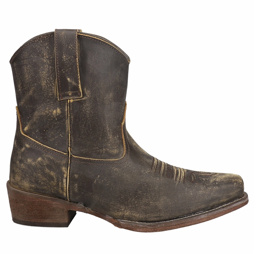 Compression Molded Midsole Heavy Use Dusty Distressed Snip Toe Cowboy Booties