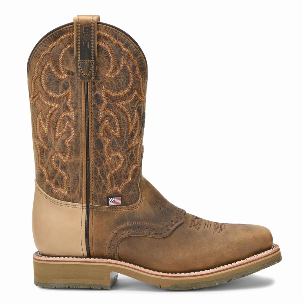 Dwight 11 Inch Embroidered Electrical Steel Toe Work Boots Adjustable Closure System Thermoplastic Heel Counter