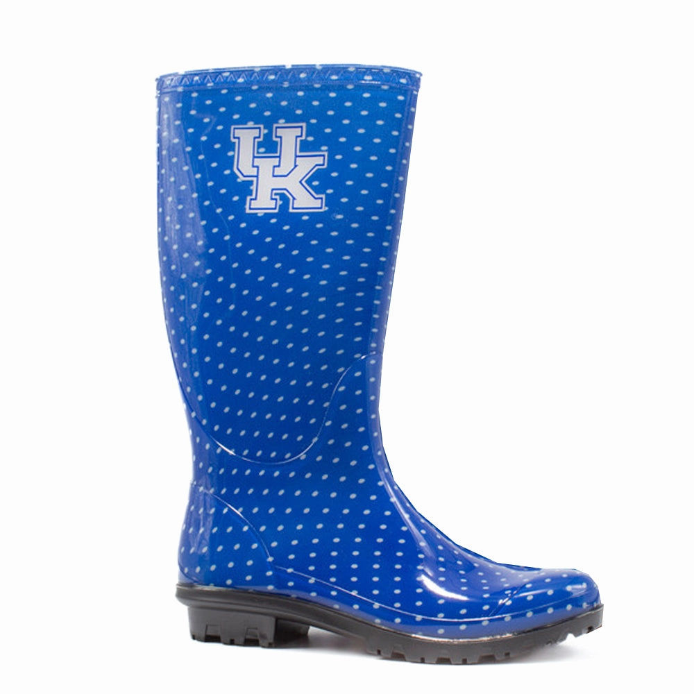 University of Kentucky Polka Dot Round Toe Rain Boots Wide Cut Strong material