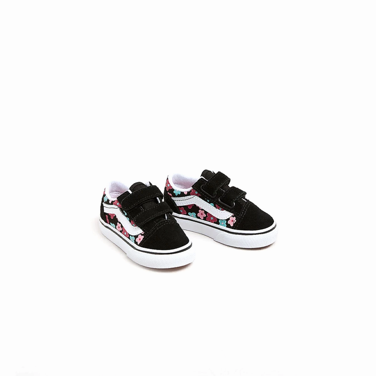 Contoured Heel Cup Toddlers Old Skool Hook & Loop 'Flower Glitter'