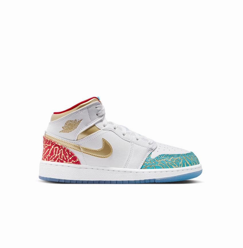 Kid's Air Jordan 1 Mid SS 'UNC to Chi' Small