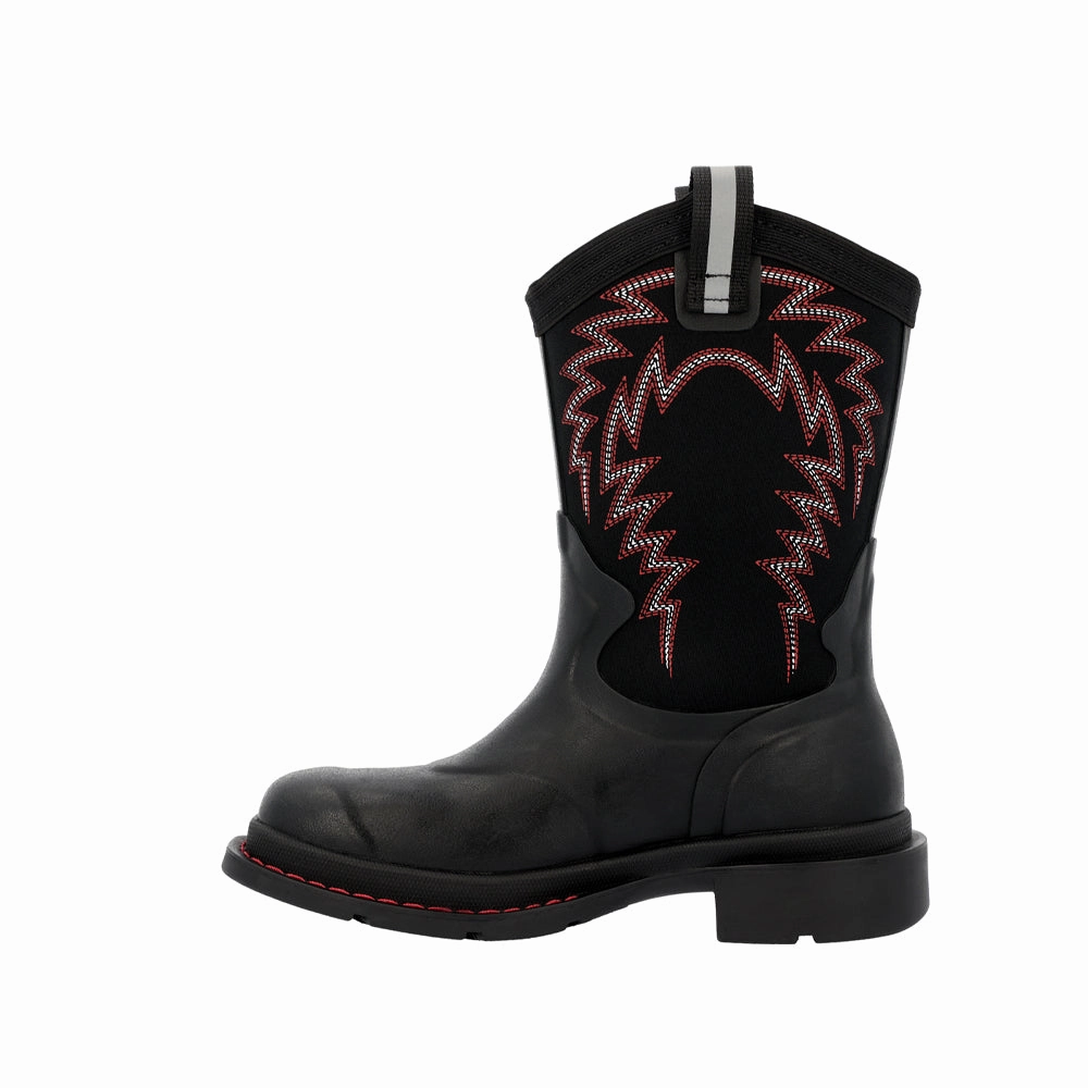 Chore Western Round Toe Pull On Boots (Toddler) Leather Comfort Gold Shine