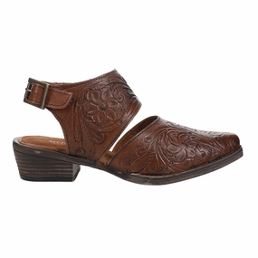 Ultimate Grip Tread Camping Trip Dianna Tooled Snip Toe Mule Booties
