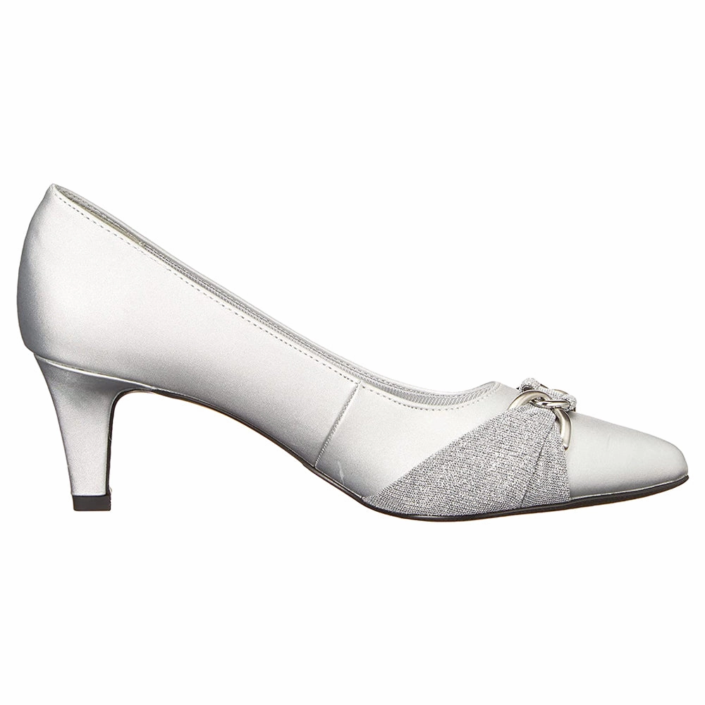 Medium Heel Vintage Look Electa Glitter Pointed Toe Pumps