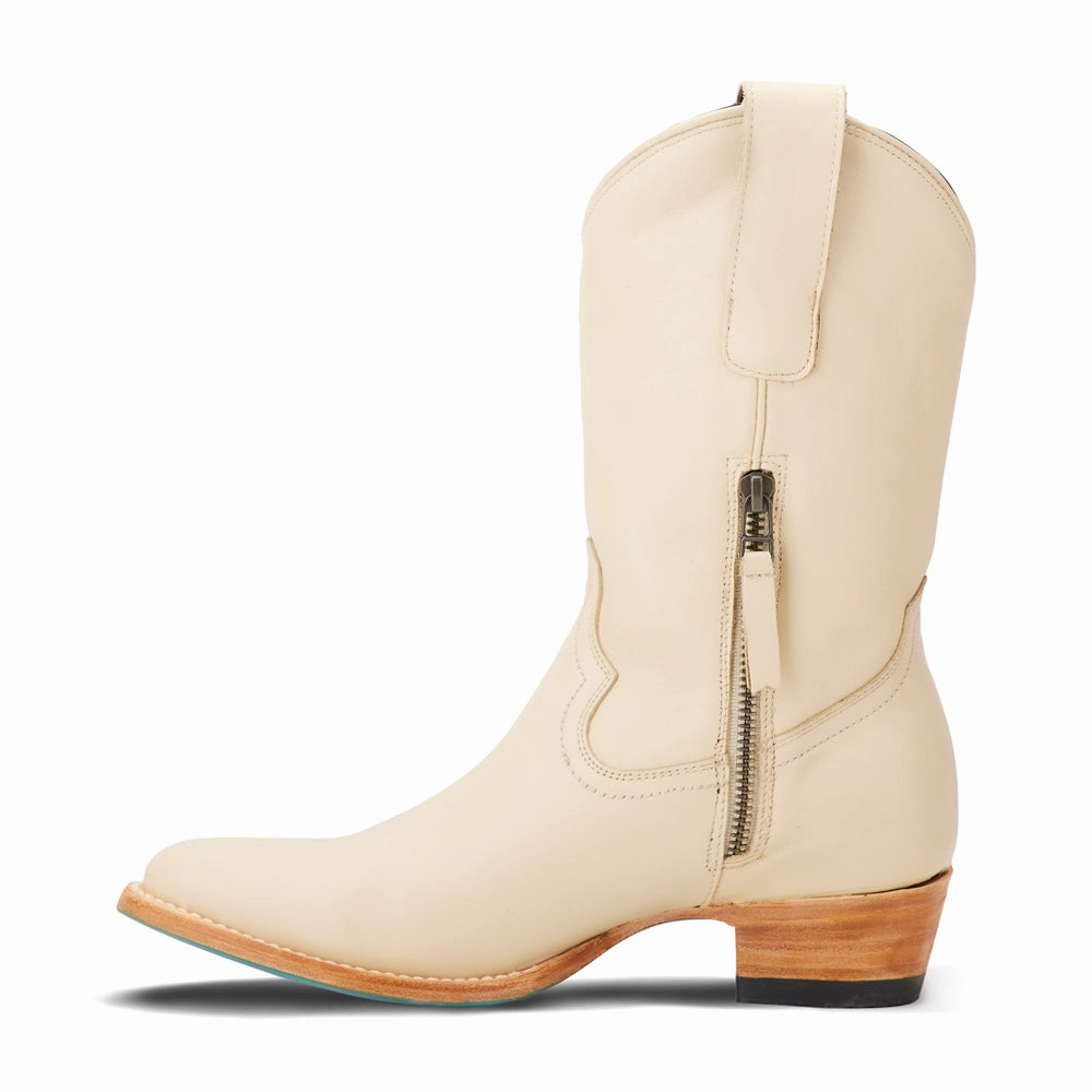 Plain Jane Round Toe Midi Zippered Cowboy Boot Slim Line