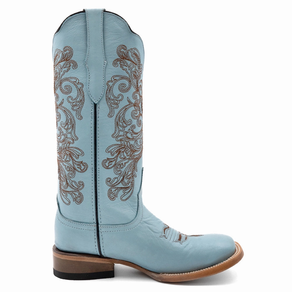 Ella Embroidered Square Toe Cowboy Boots Stable Fit