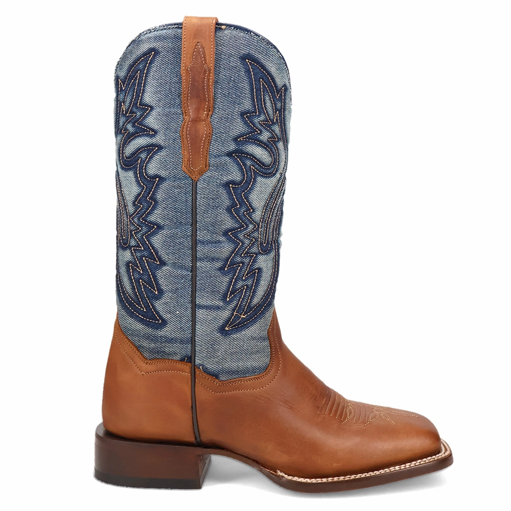 Ellie Embroidered Square Toe Cowboy Boots Compact Build
