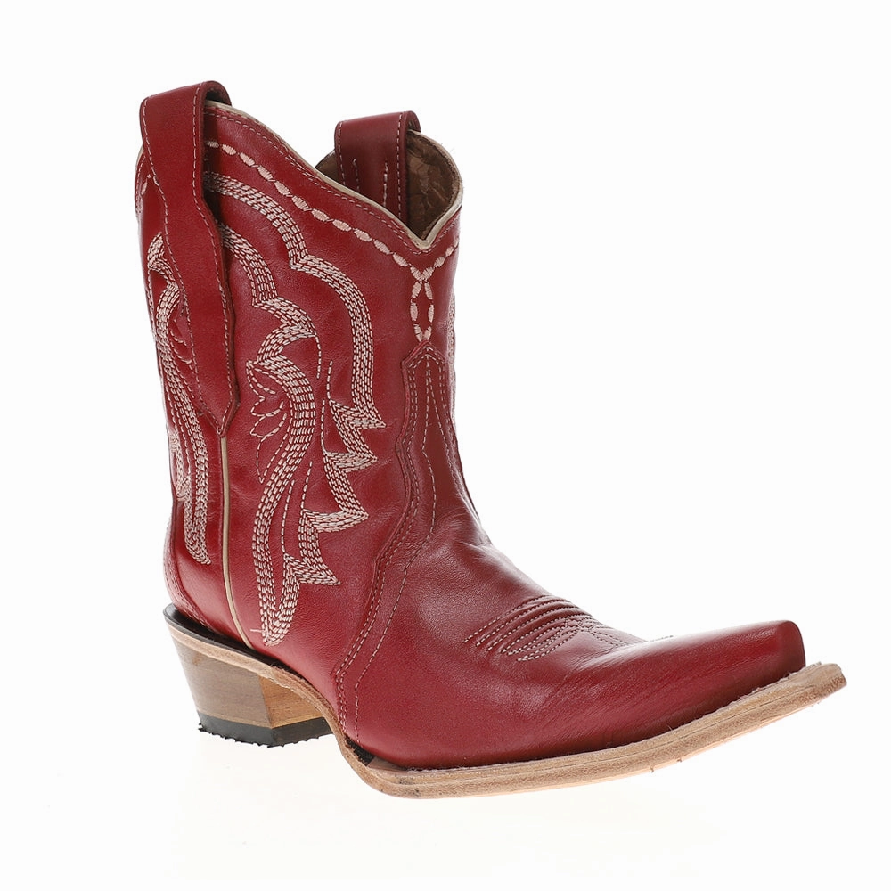 Embroidered Ankle Snip Toe Pull On Cowboy Booties Breathable Weather Resistant User