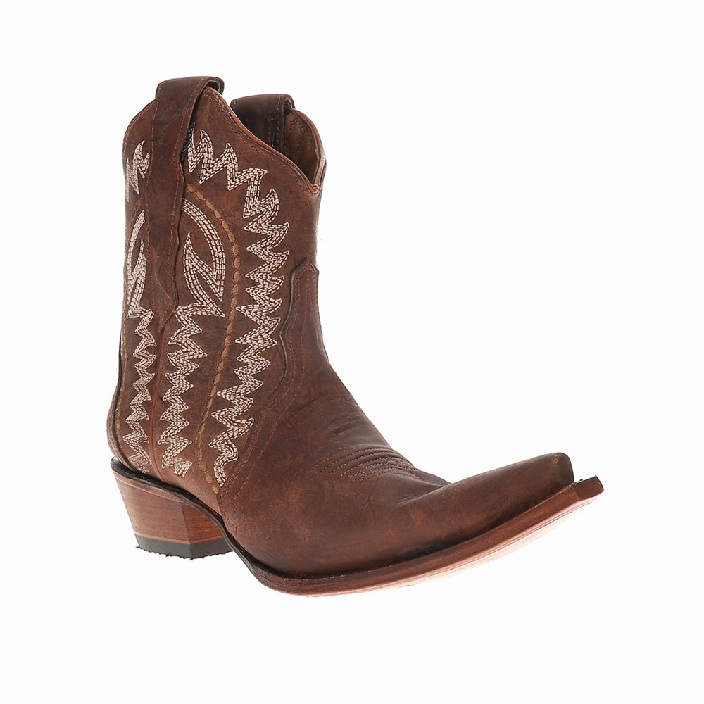 Minimalist Look Anti Odor Cold Climate Embroidered Ankle Snip Toe Pull On Cowboy Booties