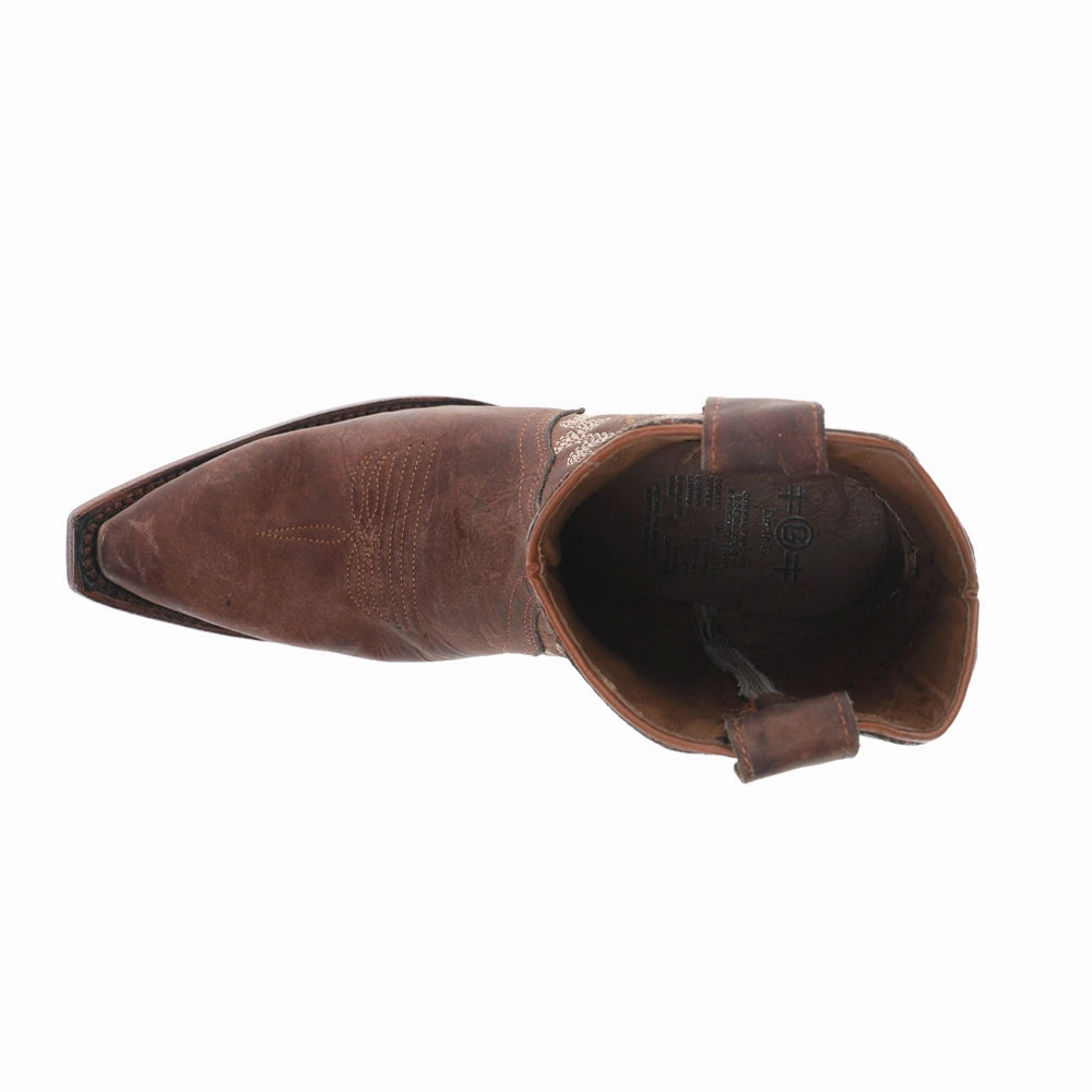 Embroidered Ankle Snip Toe Pull On Cowboy Booties Graduate