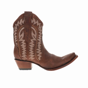 Smart Look Weather Proof Embroidered Ankle Snip Toe Pull On Cowboy Booties