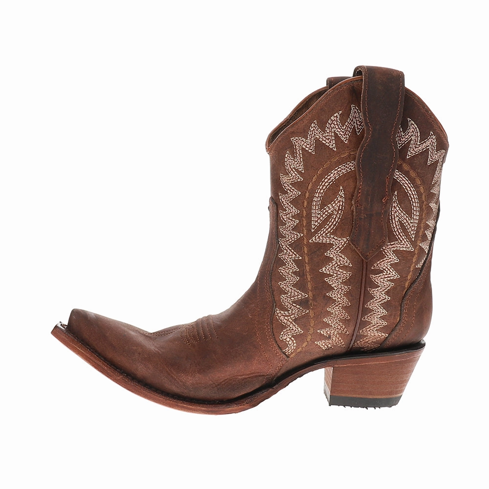 Athletic Edge Wind Shield Embroidered Ankle Snip Toe Pull On Cowboy Booties