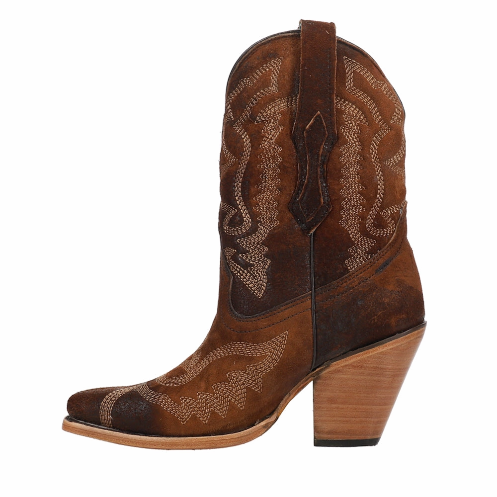 Square Toe Embroidered Snip Toe Cowboy Booties
