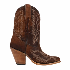 Padded Tongue Embroidered Snip Toe Cowboy Booties