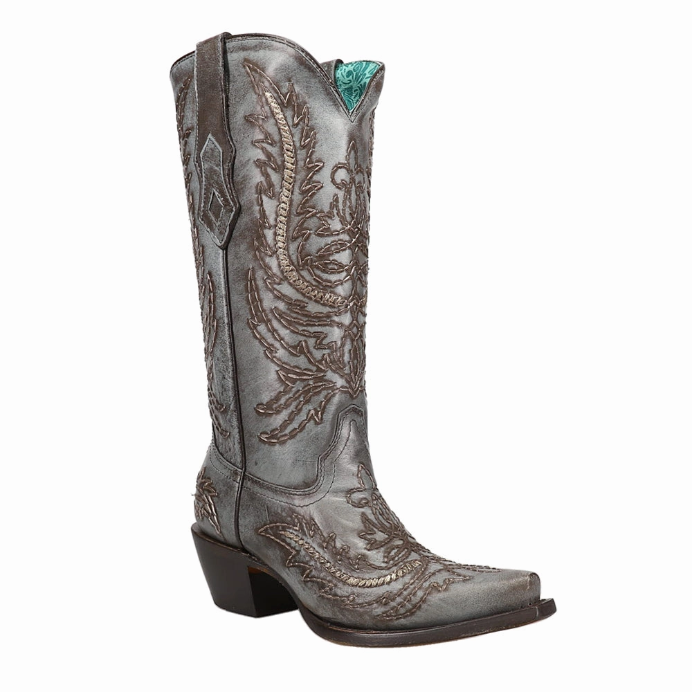Luggage Ready Embroidered Snip Toe Cowboy Boots