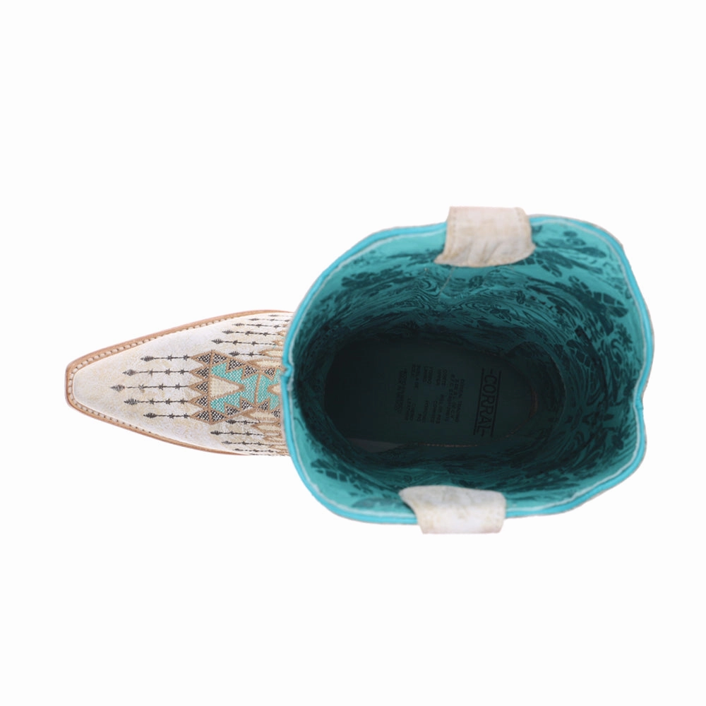 Memory Foam Footbed Embroidered Southwest Snip Toe Pull On Cowboy Boots