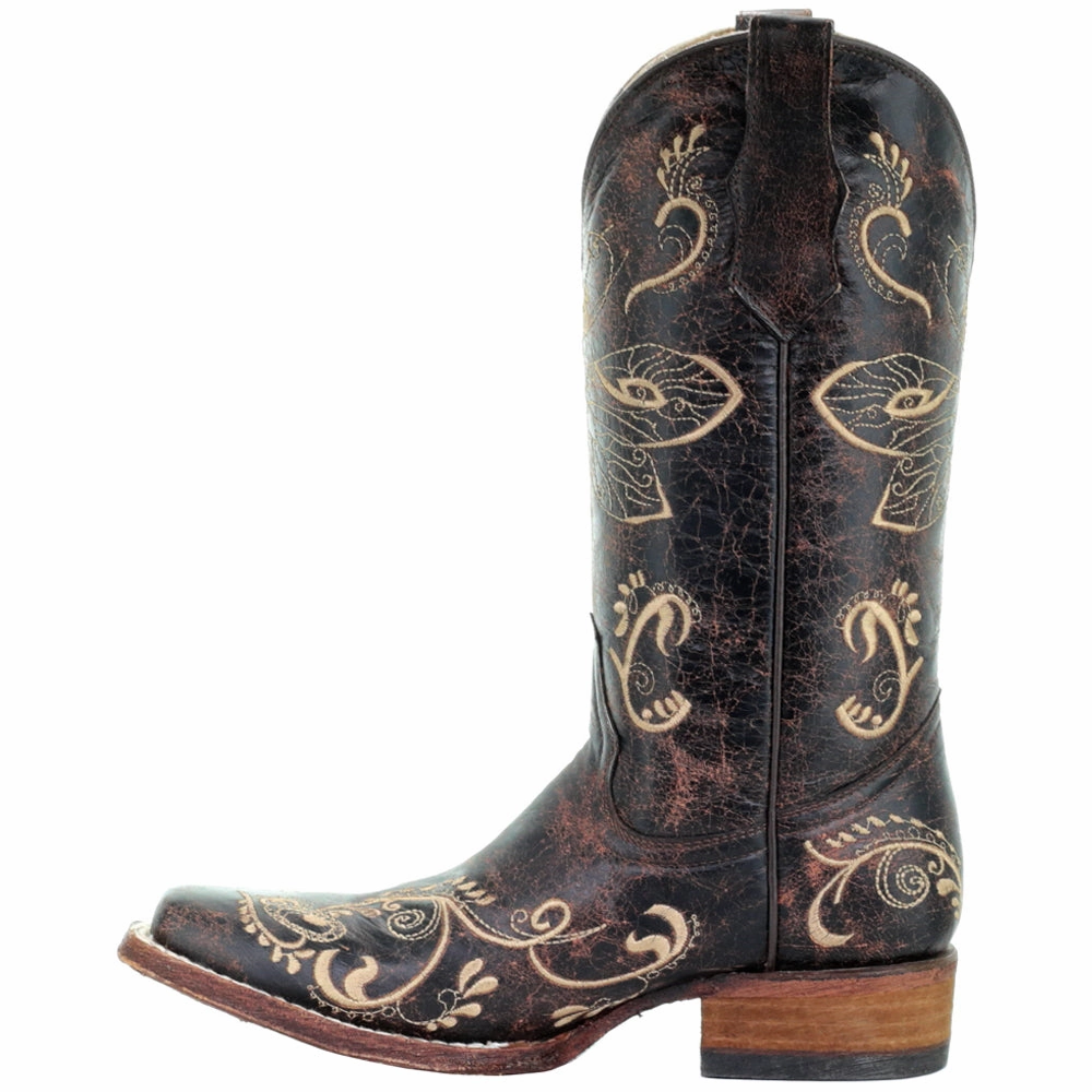 Stable Support Nature Lover Embroidered Square Toe Cowboy Boots