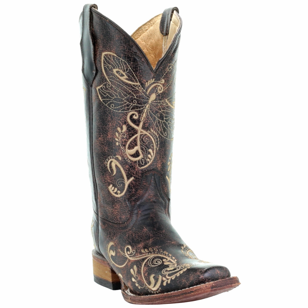 Slip-Resistant Sole Strong Grip Embroidered Square Toe Cowboy Boots
