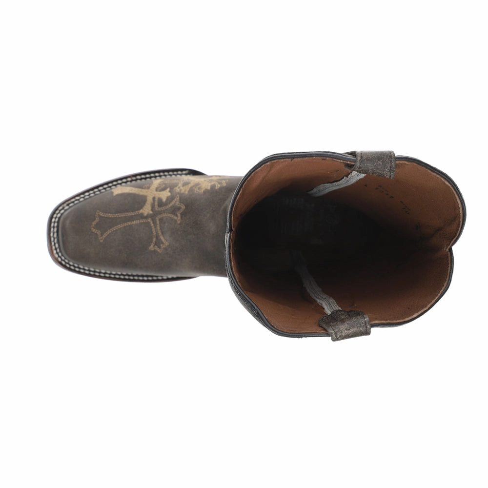 Embroidered Square Toe Cowboy Boots Quiet Sole Durable Layer