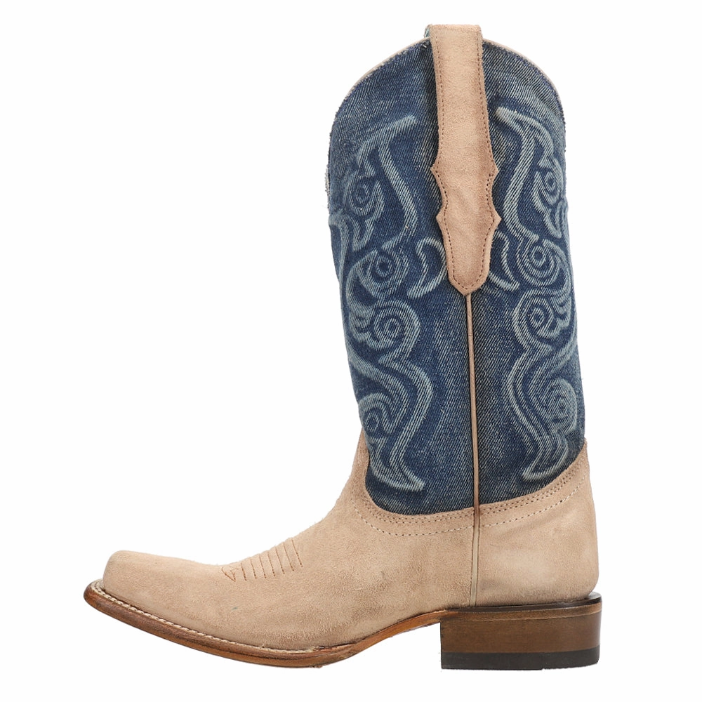 Well   Made Slip Resistant Mountain Climber Embroidered Square Toe Pull On Cowboy Boots