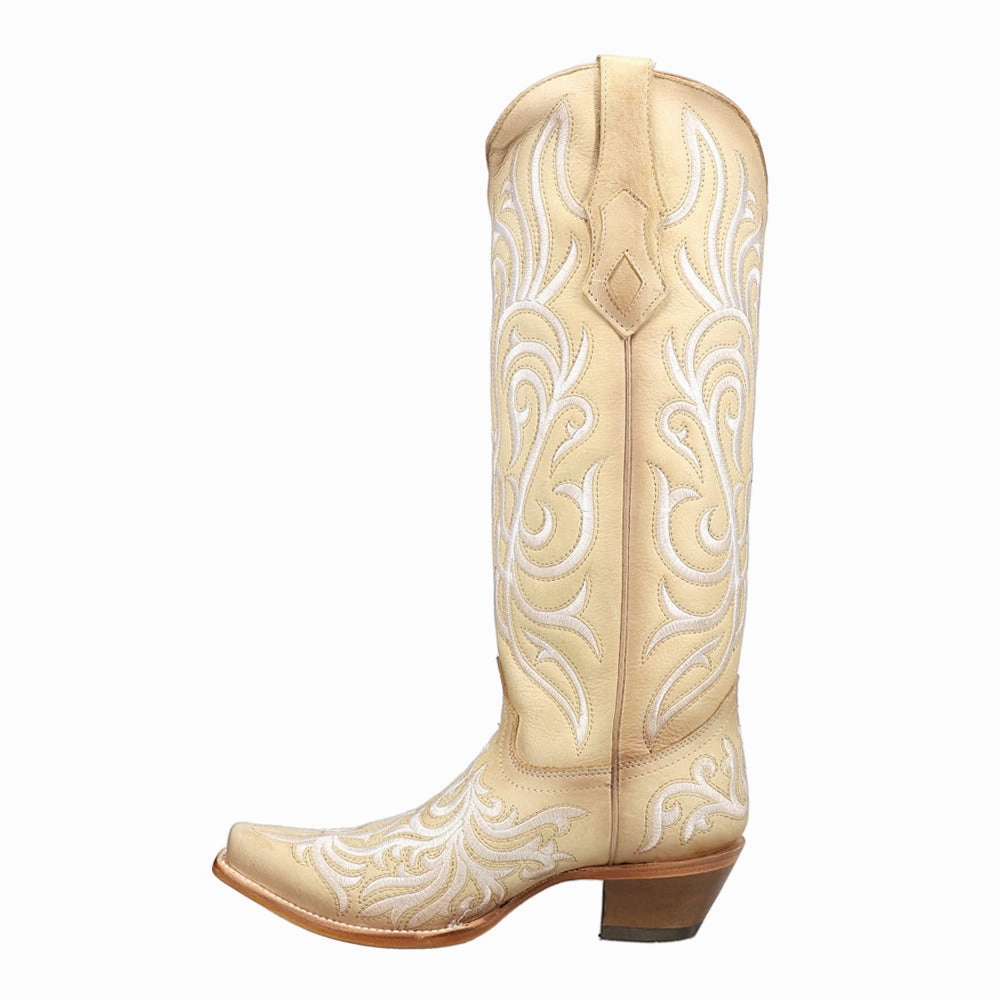 Embroidered Tall Snip Toe Cowboy Boots Heat resistant Sleek Outline