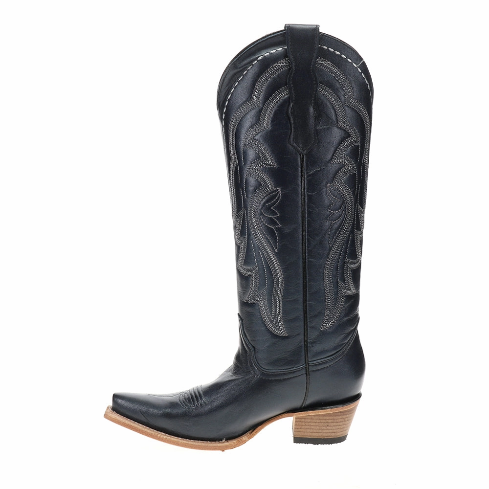 Embroidered Tall Snip Toe Cowboy Boots Breathable Rough Trail Hiker