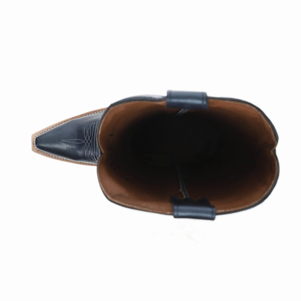 Embroidered Tall Snip Toe Cowboy Boots Secure Step Shock   Absorbing