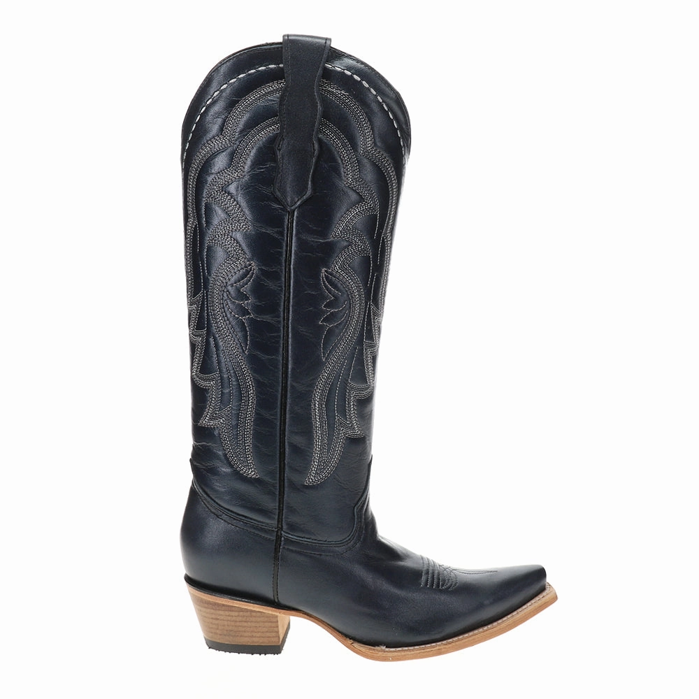 Embroidered Tall Snip Toe Cowboy Boots Cool Seasons