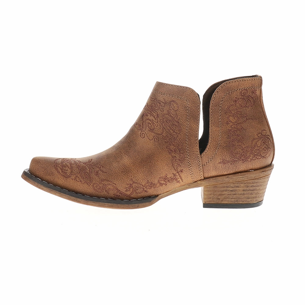 Ava Scroll Embroidered Snip Toe Cowboy Booties Winter Protection Feather Light Active Nomad