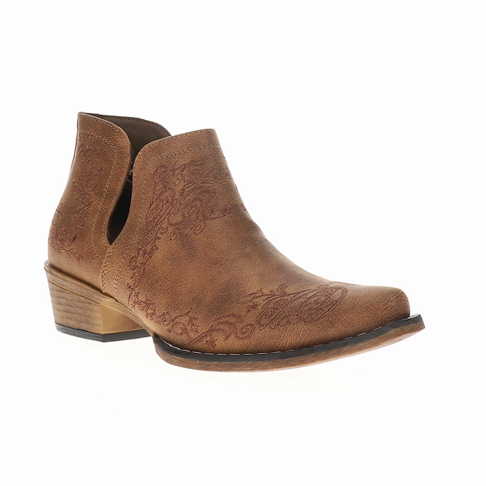Ava Scroll Embroidered Snip Toe Cowboy Booties Tough Build