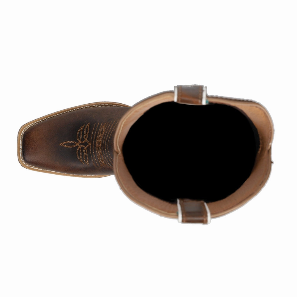 Rein 12 Inch Square Toe Cowboy Boots Comfortable Support City Travel