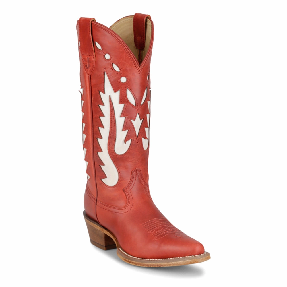 Hyperlock Heel Support Hill Climb Faye 13 Inch Tooled Inlay Snip Toe Pull On Cowboy Boots