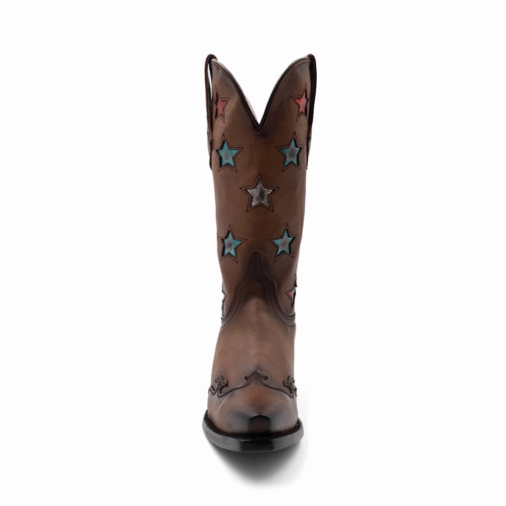 Functional And Fashionable Protective Finish Weather Resistant User Estrella Overlay Snip Toe Pull On Cowboy Boots