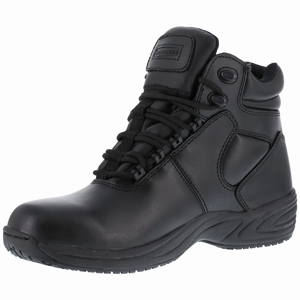 Fastener Slip Resistant Soft Toe Work Boots Pressure Dispersing Design Impact Resistant Toe
