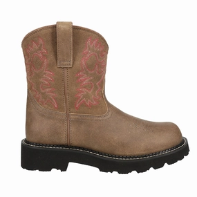 Reinforced toe Fatbaby Embroidered Round Toe Pull On Boots