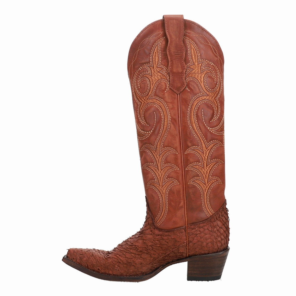 Travel Friendly Fish Embroidered Snip Toe Cowboy Boots