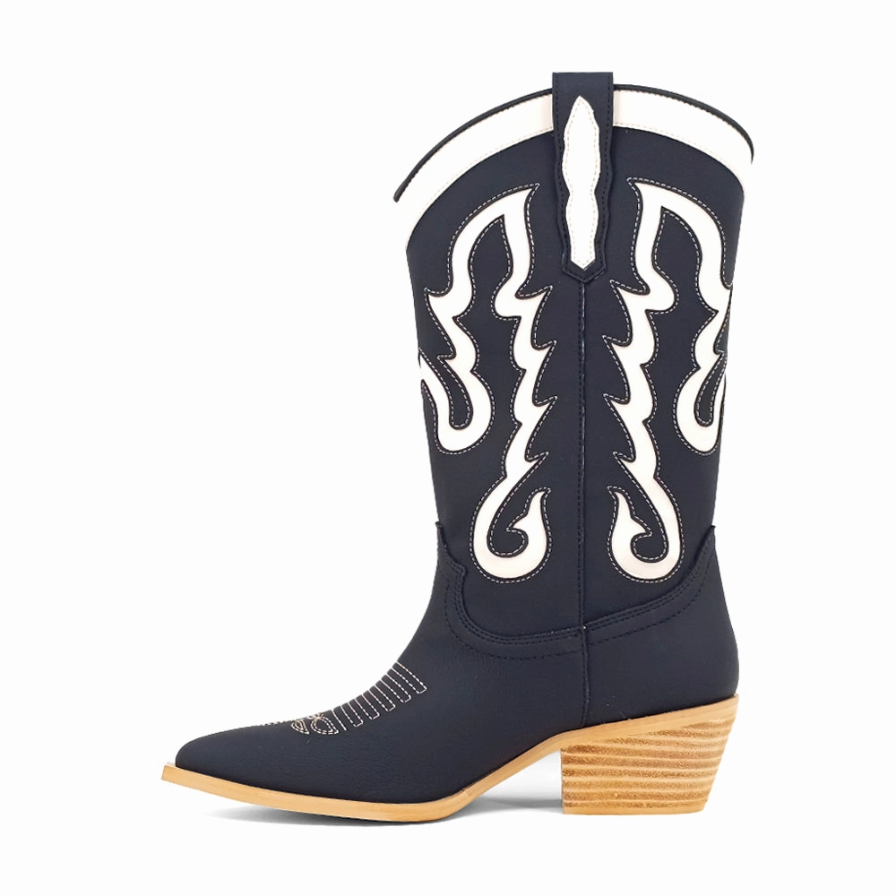 Energy Return Cushion Anti Abrasion Yaya Embroiderd Pointed Toe Cowboy Boots