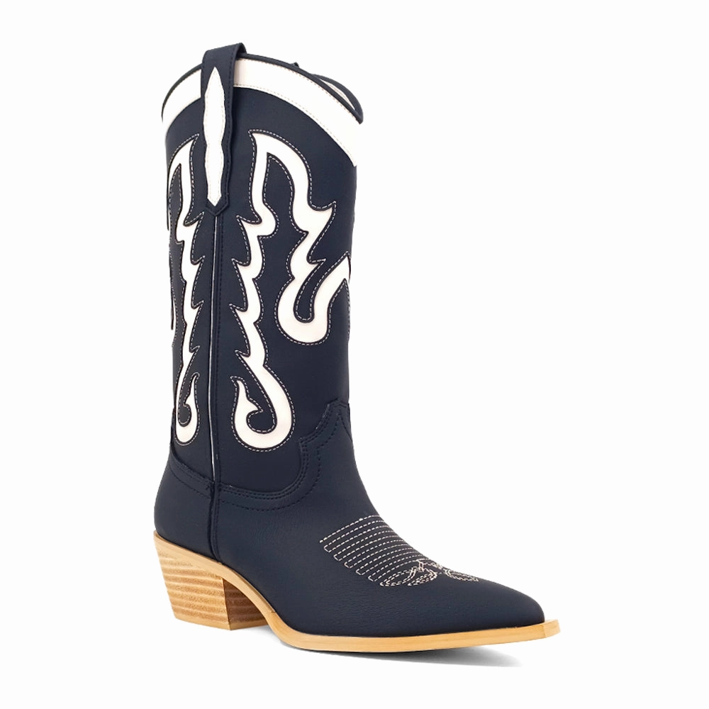 Cushion Build Yaya Embroiderd Pointed Toe Cowboy Boots