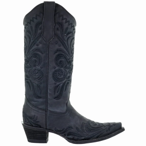 Filigree Embroidery Snip Toe Cowboy Boots Waterproof Trail Exploration Compact Frame