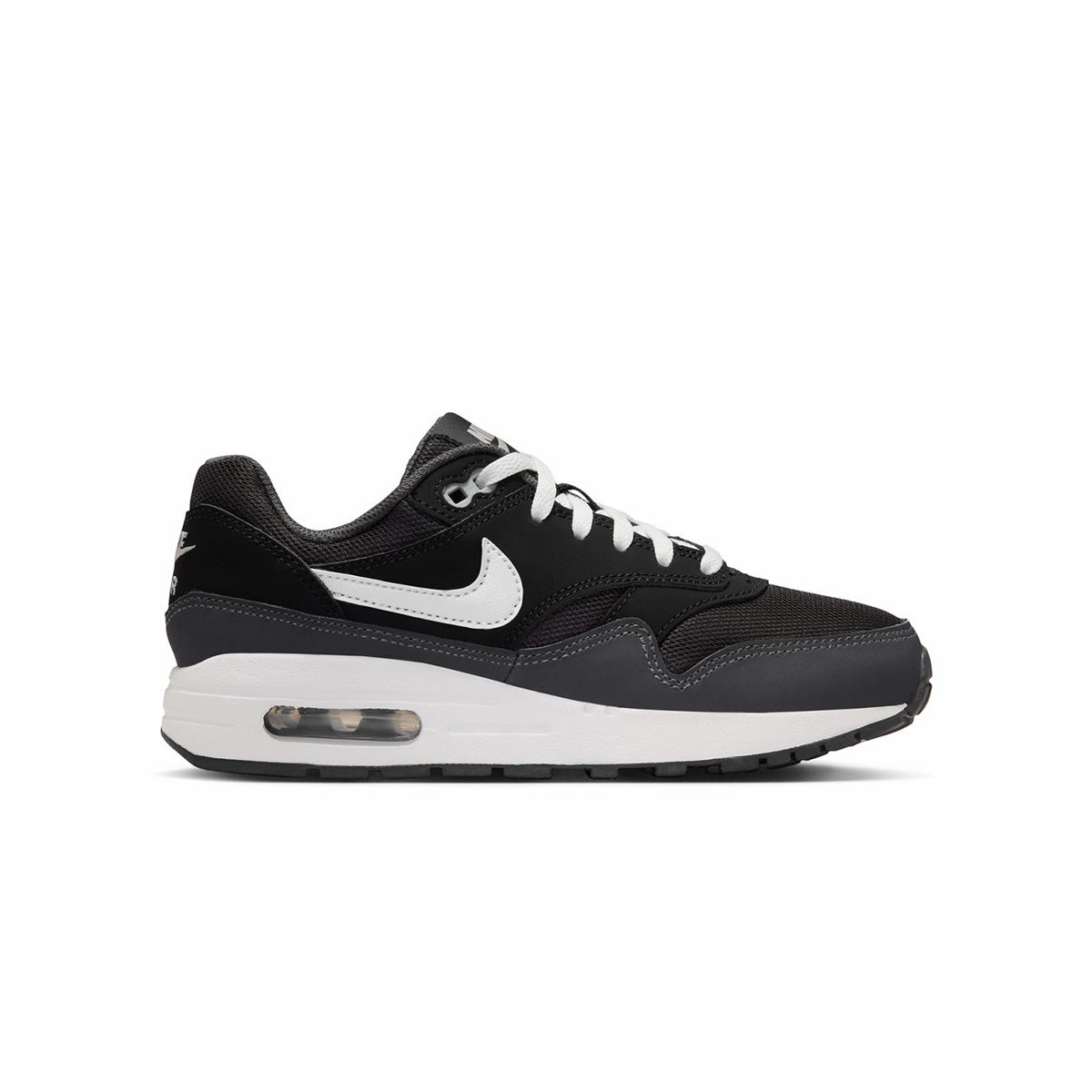 Kids Air Max 1 'Black Anthracite' Abrasion Resistant Stitching