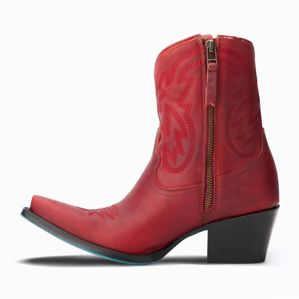 Smokeshow Embroidered Snip Toe Cowboy Bootie packable Airport Look