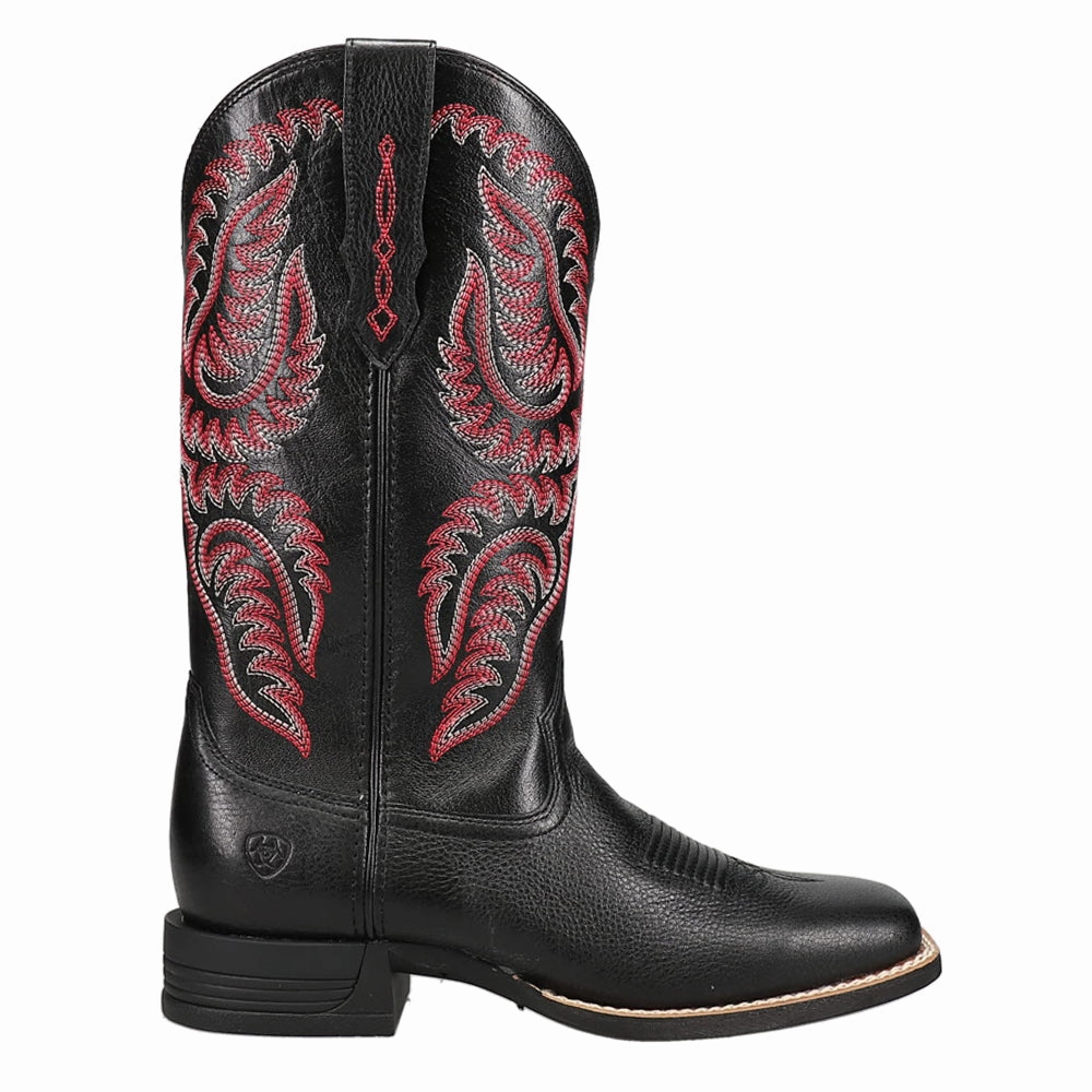 Cattle Caite Stretchfit Embroidered Square Toe Cowboy Boots Protective Finish Winter Walker