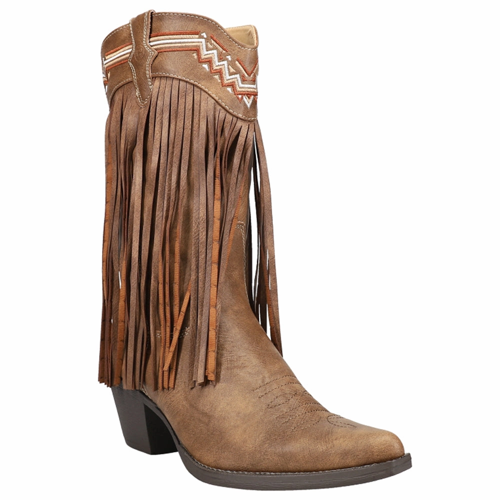 Fringes Snip Toe Cowboy Boots Low Profile Windy Weather