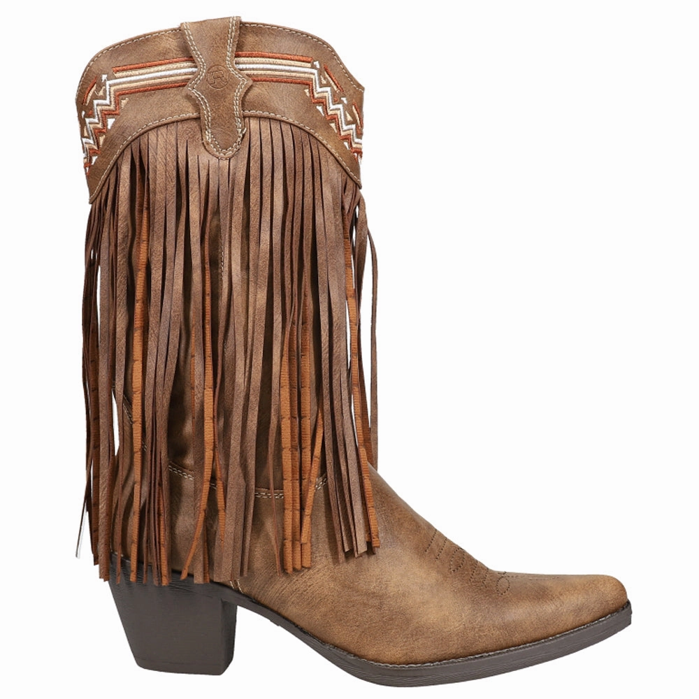 Functional Fringes Snip Toe Cowboy Boots